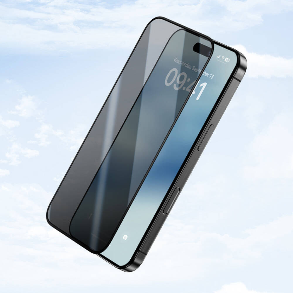 Benks iPhone 16 Plus Uyumlu Ultra Shield 0.3mm Privacy Hayalet Ekran Koruyucu + Kolay Uygulama Aparatlı