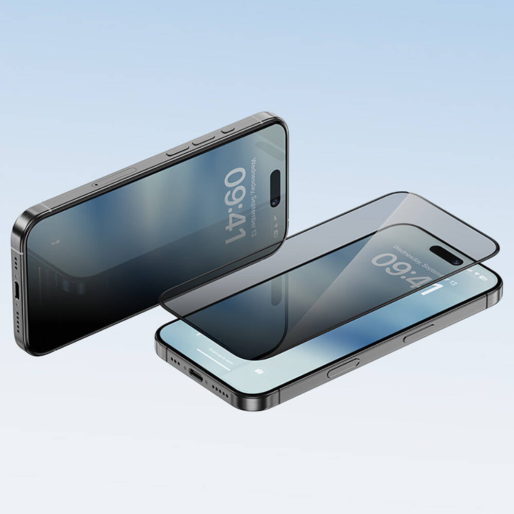 Benks iPhone 16 Plus Uyumlu Ultra Shield 0.3mm Privacy Hayalet Ekran Koruyucu + Kolay Uygulama Aparatlı