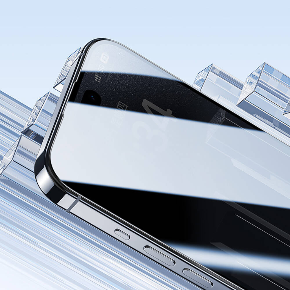 Benks iPhone 16 Plus Uyumlu Ultra Shield 0.3mm Privacy Hayalet Ekran Koruyucu + Kolay Uygulama Aparatlı