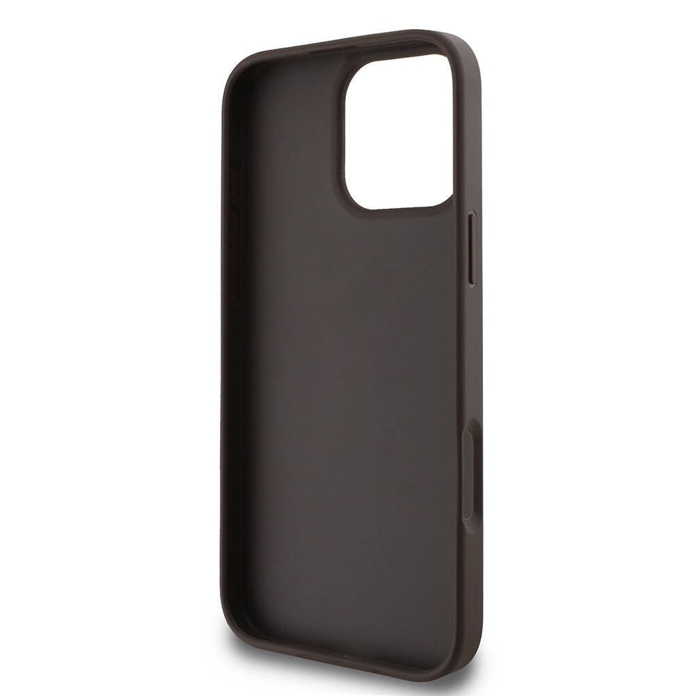 Guess Orijinal Lisanslı iPhone 16 Pro Uyumlu Kılıf – Big Love Guess Tasarım Kahvrengi